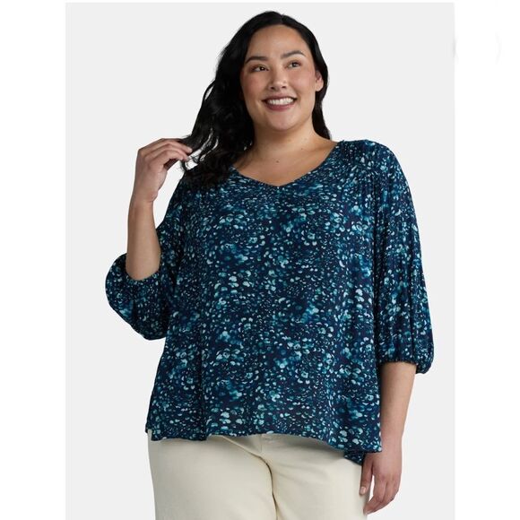 Women's Lightweight Poet Sleeve Blouse Shirt Size 4X - Picture 4 of 7